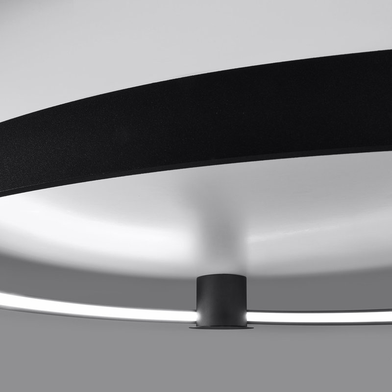 LED Semi Flush Mount, Black, 4000K, 12.5cm H x 87cm W x 78cm D