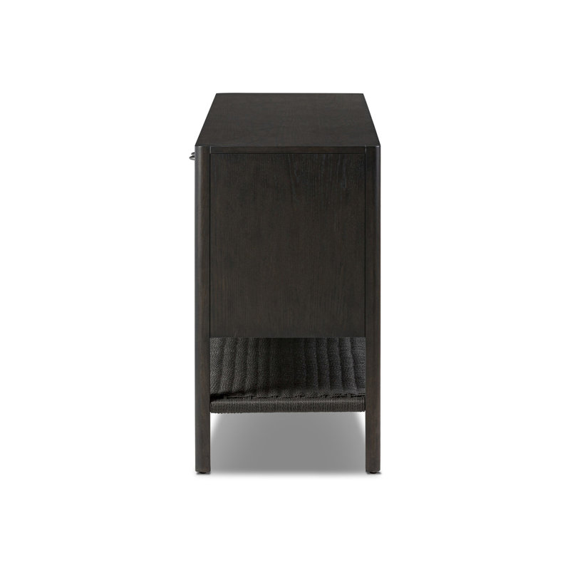Zuma 72.25'' W Solid Wood Sideboard, Smoked Black Ash