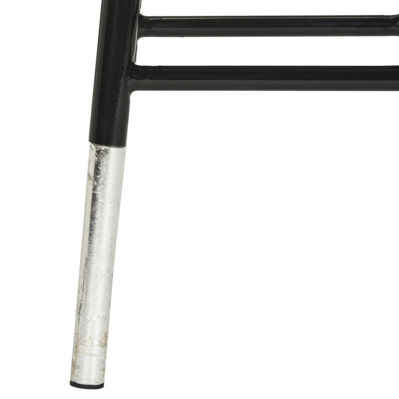 Tabouret de bar et de comptoir Amiaha, Noir, Tabouret de comptoir (assise de 24 po de hauteur), Argent