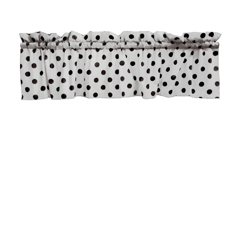 Cantonnière sur mesure en mélange de coton à pois 58 po Chrisman, L 58 po x L 24 po, Blanc / noir
