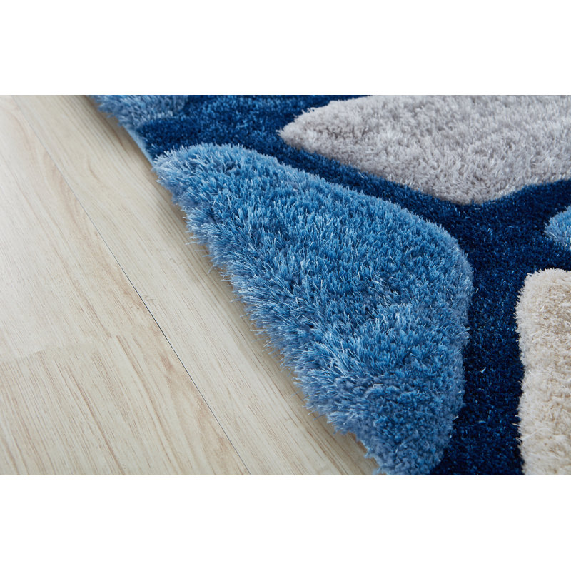 Tapis bleu / gris Gretchen, Rectangle 8 pi x 10 pi