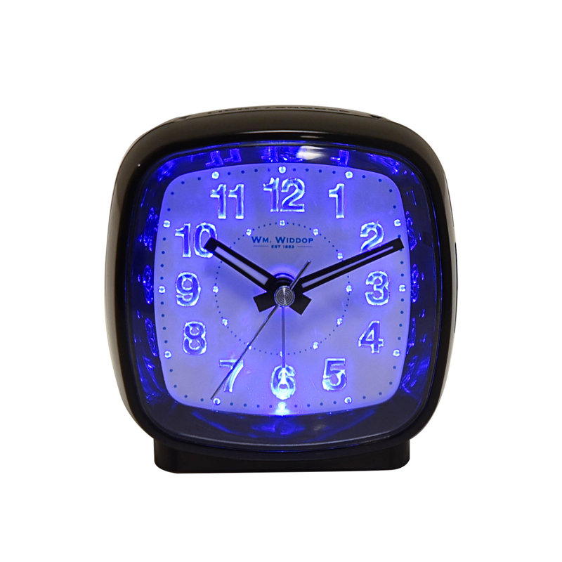 Analogue Quartz Movement / Crystal Alarm Tabletop Clock in Black
