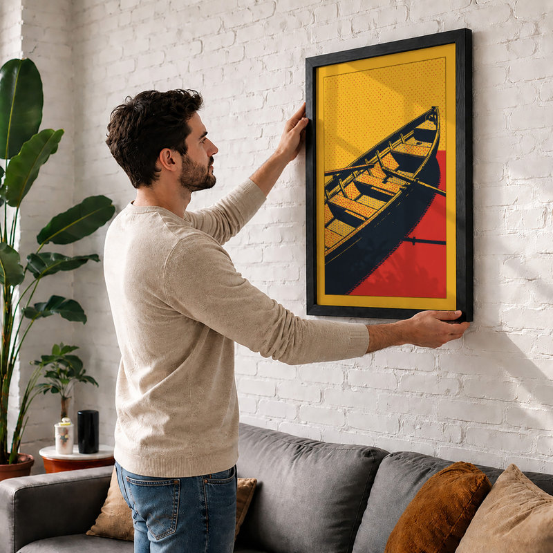 Geometric Rowboat Modern - Print, Unframed, A2 - 59.4 x 42.0 cm