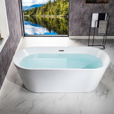 71'' x 31.5'' Freestanding Soaking Acrylic Bathtub