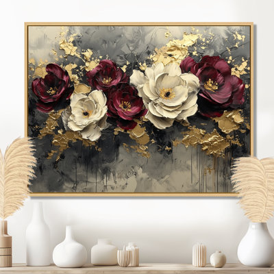 Burgundy Poppies Dreamscape At Night I - Poppies Framed Prints
