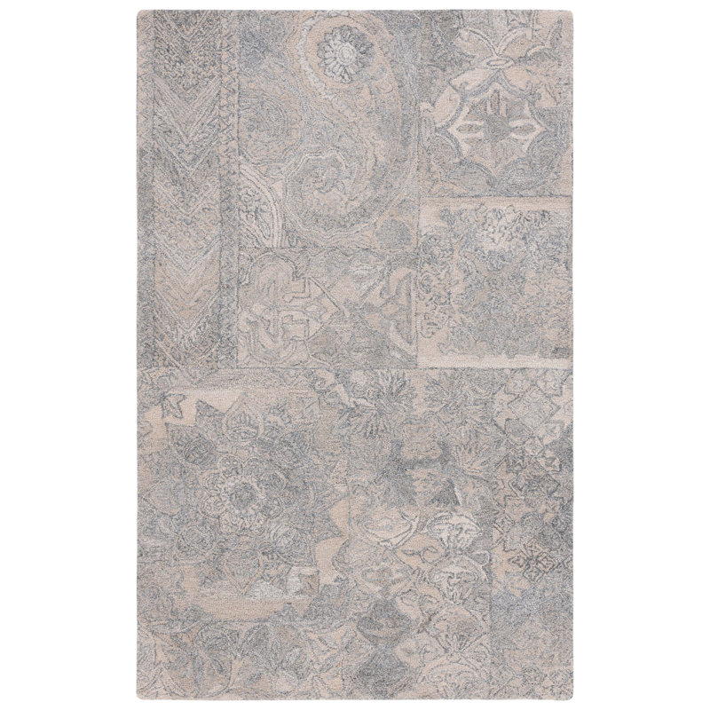 Monioluwa Abstract Hand Tufted Performance Floral Rug, Rectangle 3' x 5'