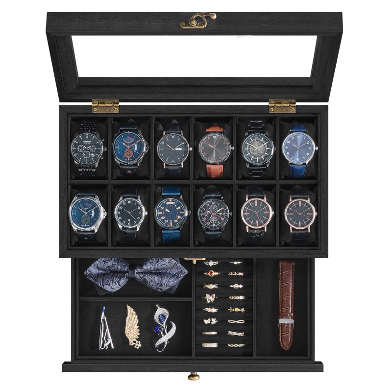 Sumbul Steel Watch Box +, Black
