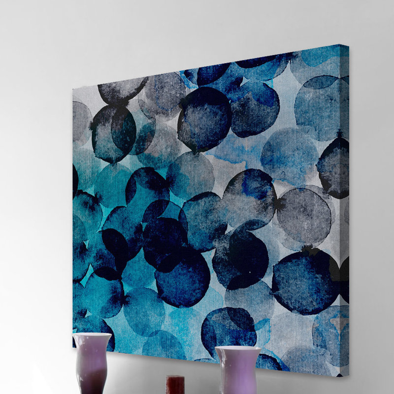 " Indigo Bubbles " by Marmont Hill, 32" H x 32" W x 1.5" D