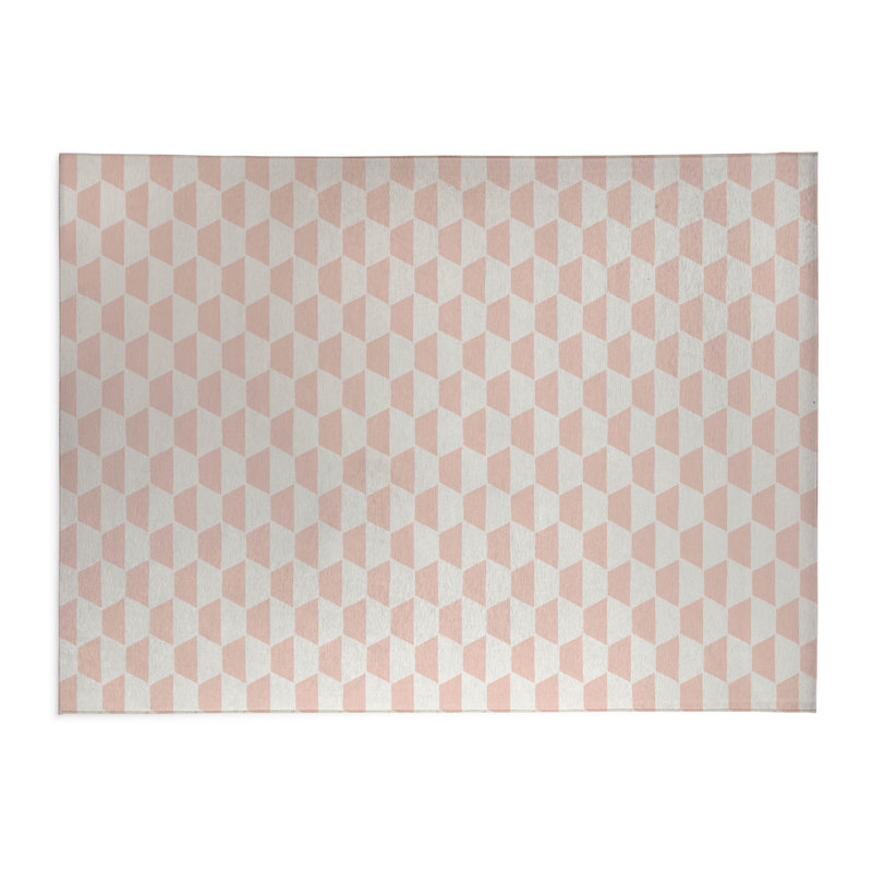 Tapis de cuisine anti-dérapant léger Hex, Rectangle 5 pi x 7 pi, Rose