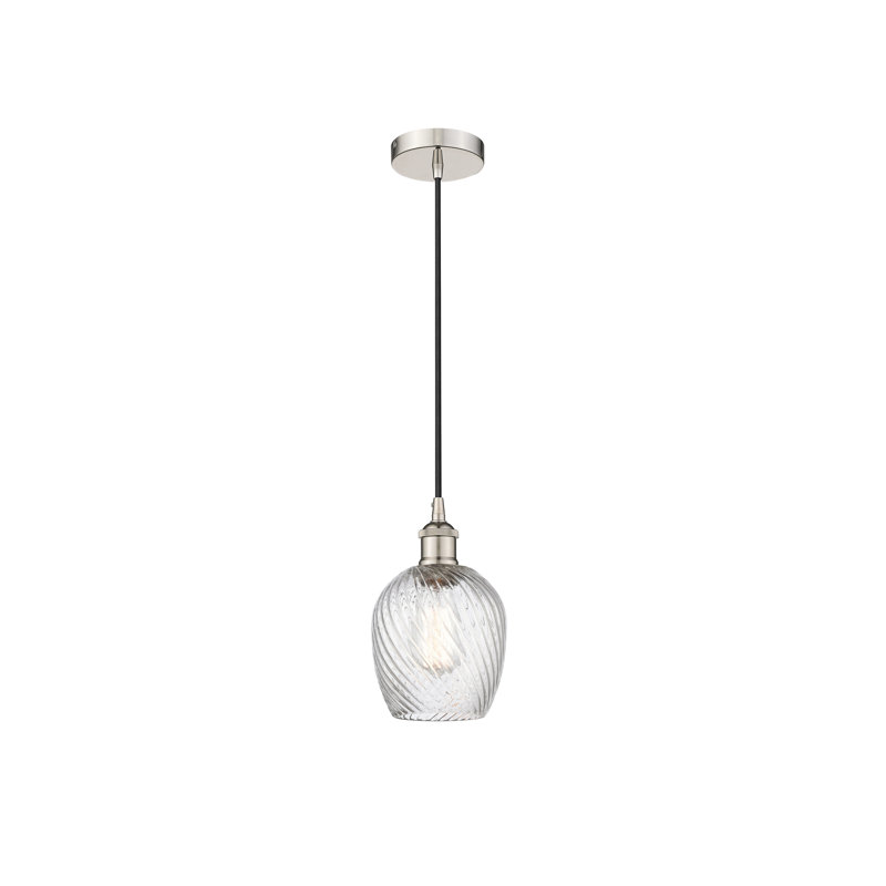 Luminaire suspendu simple à 1 lumière Orianne, Nickel poli