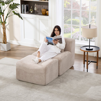 Fauteuil sans accoudoirs à compression moderne en repose-pieds 31,5 po Segal