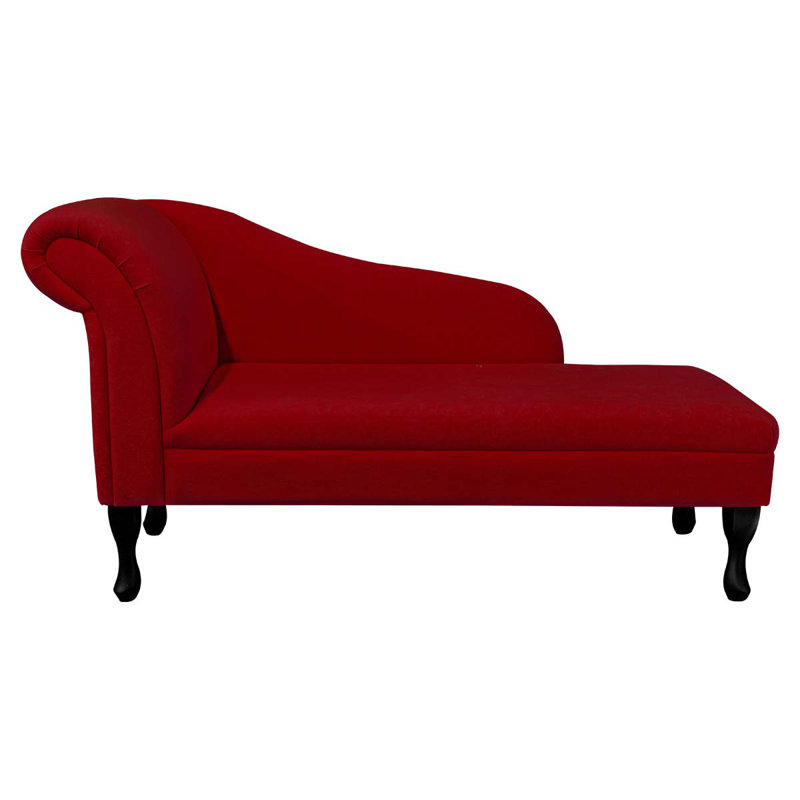 Upholstered Chaise Lounge, Red