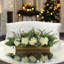 Holiday Arrangement with Wintry Greens and Hydrangeas