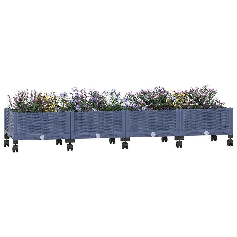Elevated Planter, 33cm H x 160cm W x 40cm D, Blue Grey