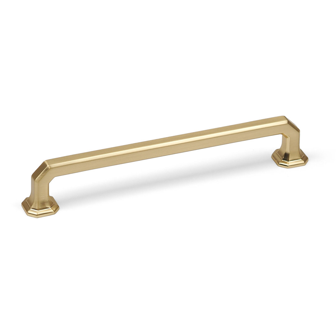 Rackhams Light Polished Brass Octagonal Knob And Geometric Handles - 160Mm Handle - Image 6