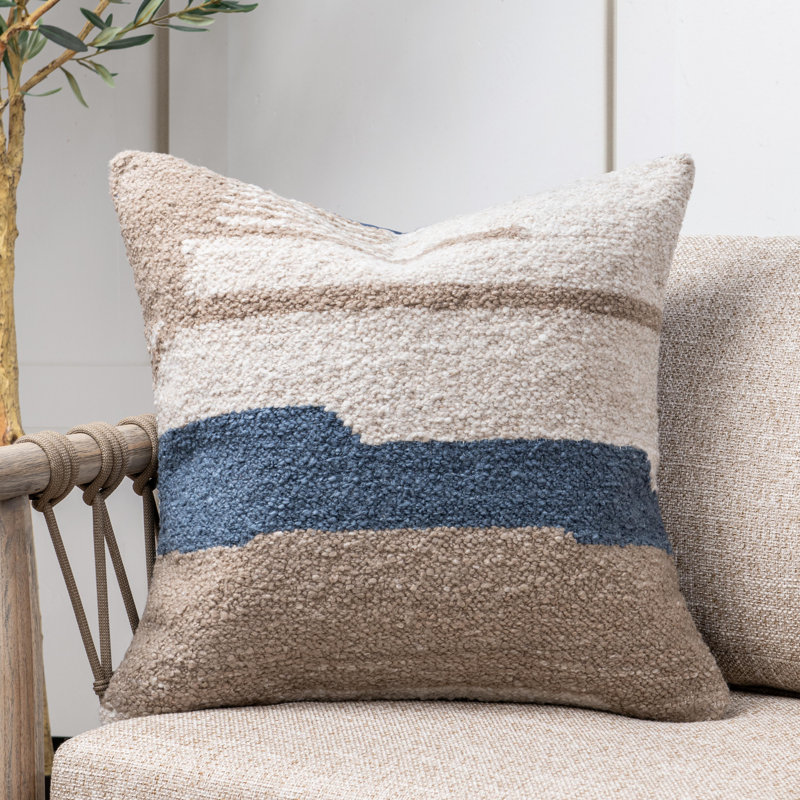 Coussin décoratif en tissu Sita Performance, Phoque bleu / naturel