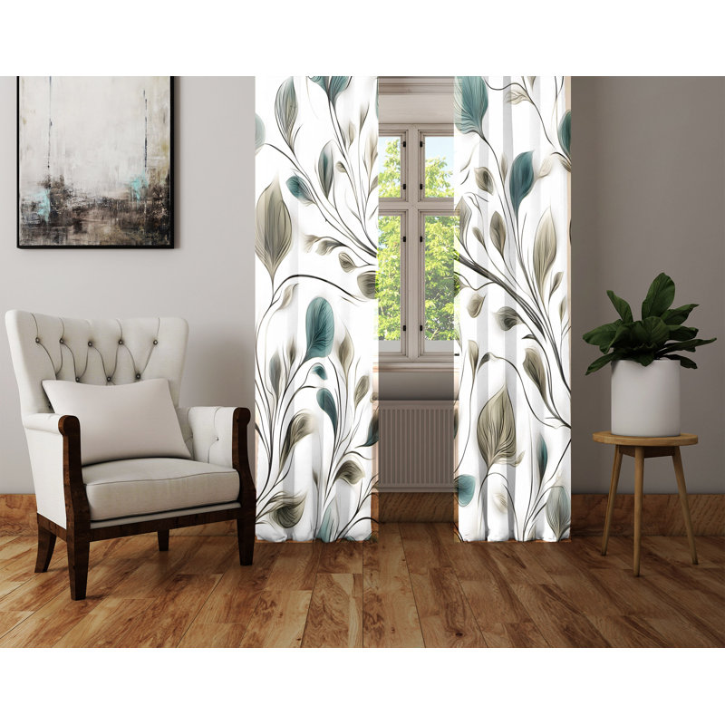 Semi Sheer Curtain Pair, 40" W x 61" L