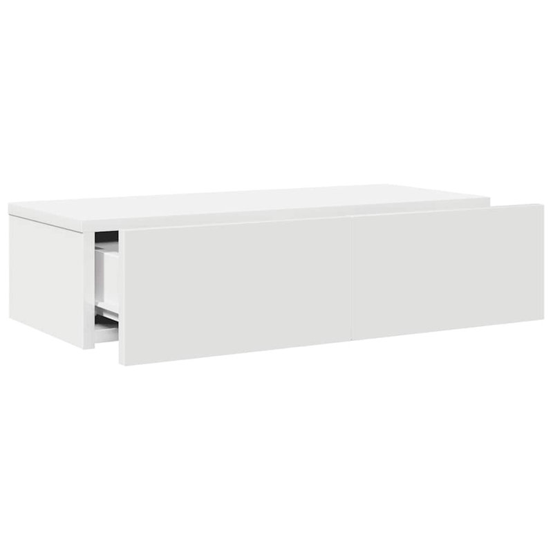 112-9 Wall Mounted Shelf, White, 17cm H x 80cm W x 33cm D