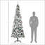 Arbre de Noël artificiel enneigé 9 pi avec branches de pin réalistes, pommes de pin, baies rouges, ouverture automatique, vert-715716987