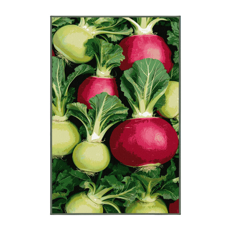  Tapis lavable avec légumes chou-rave, Rectangle 4pi x 6 pi