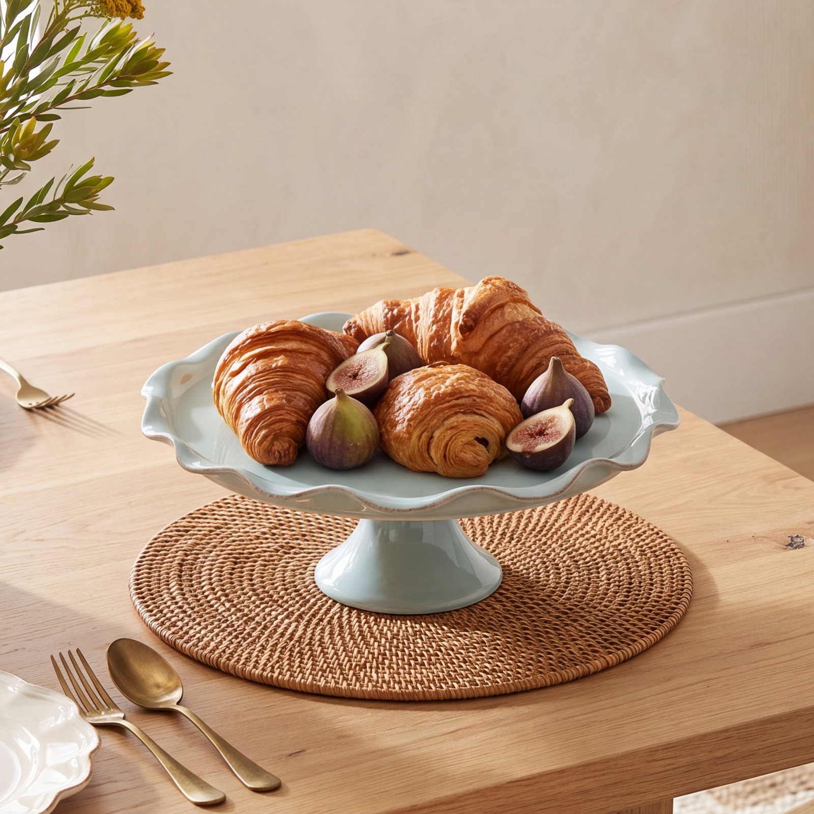 Cook & Host Stoneware Cake Stand, Robin's Egg Blue
