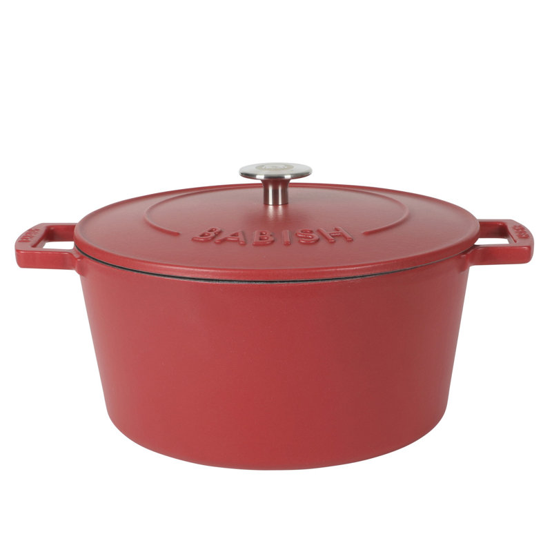 Cocotte en fonte émaillée 6 pintes Babish, Rouge