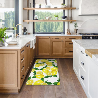 Lemon Water Resistant Anti-Fatigue Non-Skid Kitchen Mat