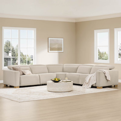 Upholstered Power Reclining Sofa With Adjustable Headrest