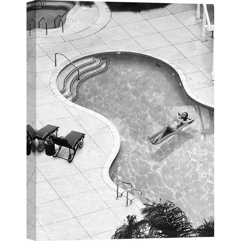 The Swimming Pool III (B&W) - Wrapped Canvas Art Prints, 100cm H x 70cm W x 4cm D