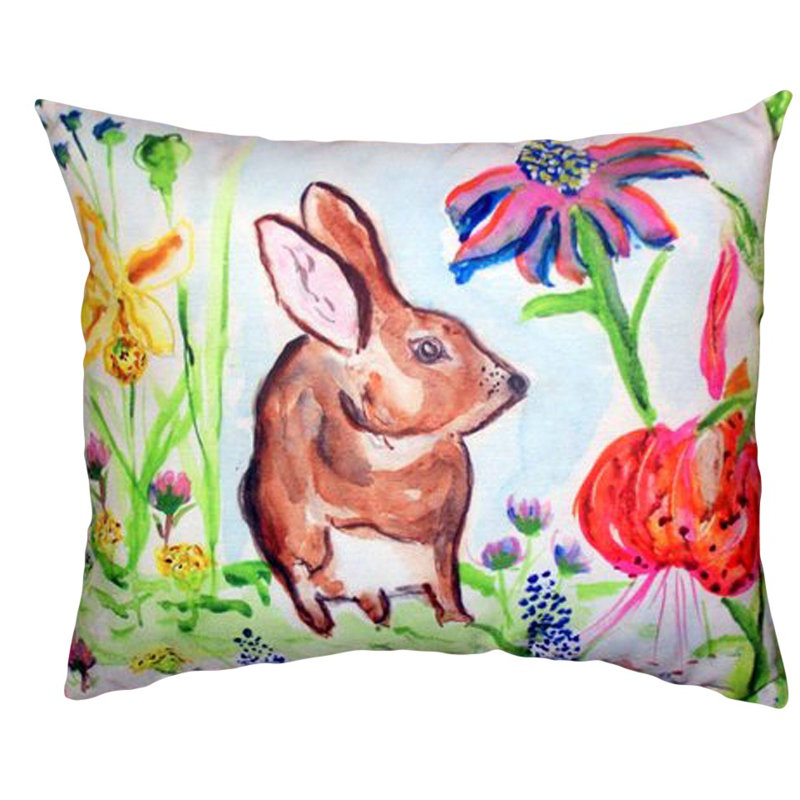 Rabbit Outdoor Reversible Throw Pillow