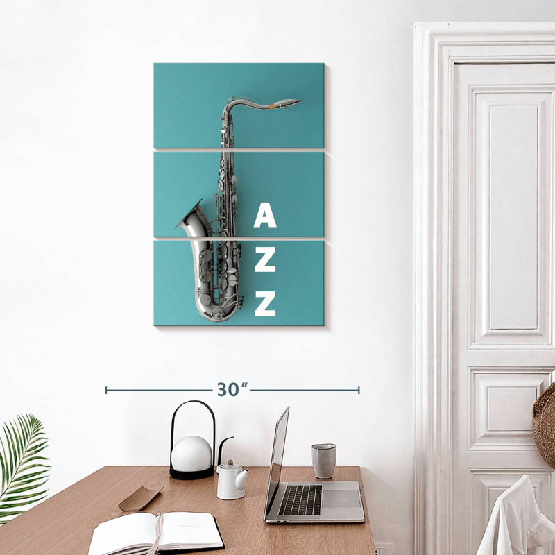 Abarca, saxophone sur jazz, H 32 po x l 20 po