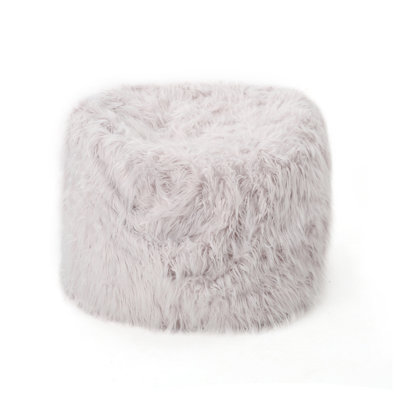  Fauteuil à billes rond en fausse fourrure lavande de 5 pieds, chaise longue douce et confortable pour enfants et adultes, facile à déplacer et à nettoyer