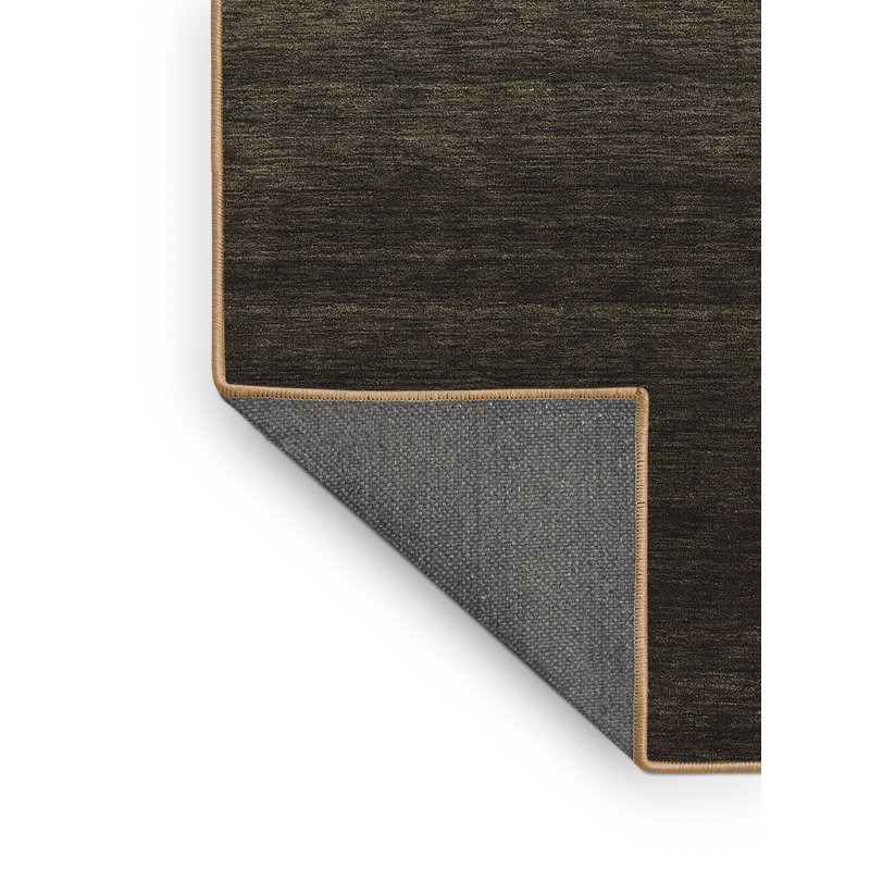 Tapis gris / noir en laine et polyester à tissage machine abstrait, Rectangle 2 pi x 5 pi
