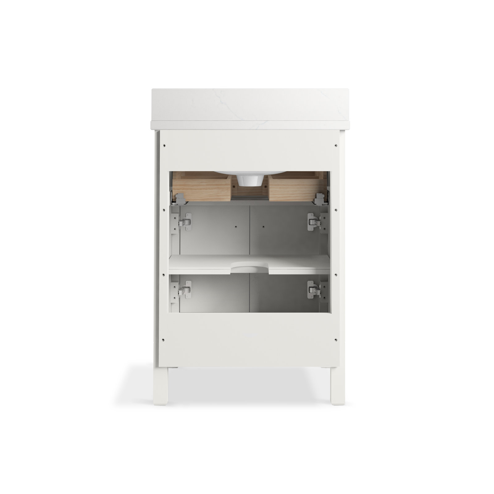 Kohler Malin Single Bathroom Vanity, White, Polished Nickel, 24"