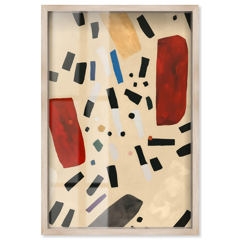 «Mindscape Mosaic II Shadowbox Print Modern Abstract» par Art Remedy, H 16 po x l 11 po, Crème, crème