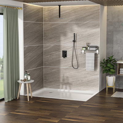 Ceiling Mounted Dual Shower - Oil Rubber Bronze Adjustable Spray Pattern 10 Inch Mount Head With -balanced Valve