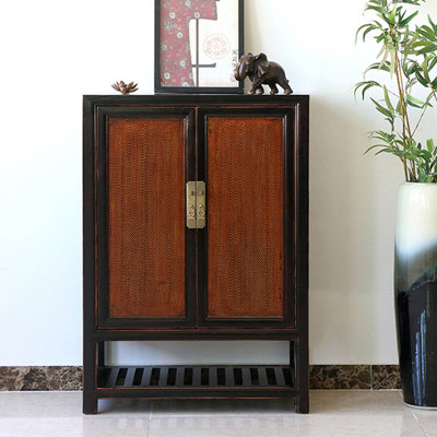 Modern Simple Rattan Woven Accent Cabinet