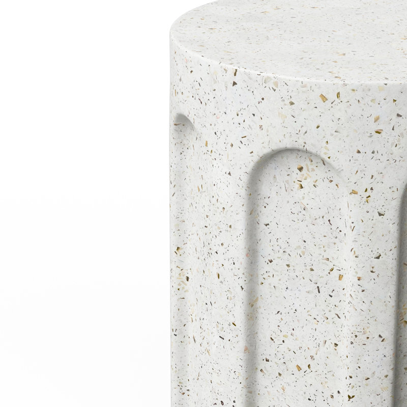 Mikah Concrete Stool, Ivory