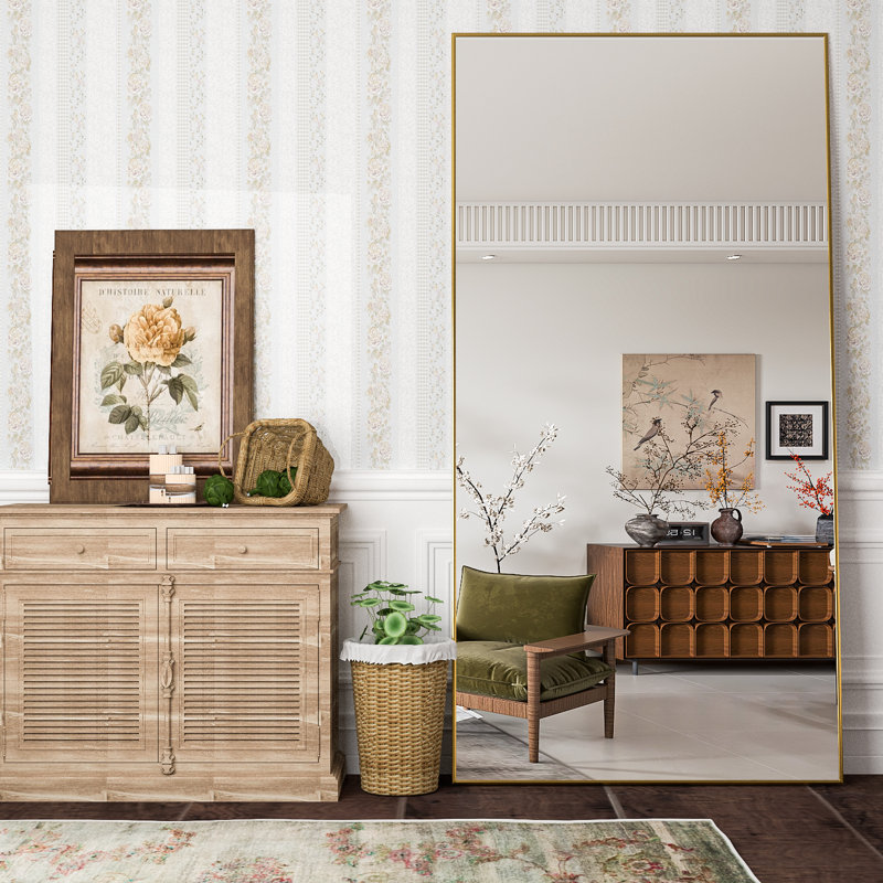 Metal Rectangle Floor Mirror