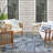 Alizay Floral Polypropylene Indoor/Outdoor Area Rug in White/Navy Blue-1225729766