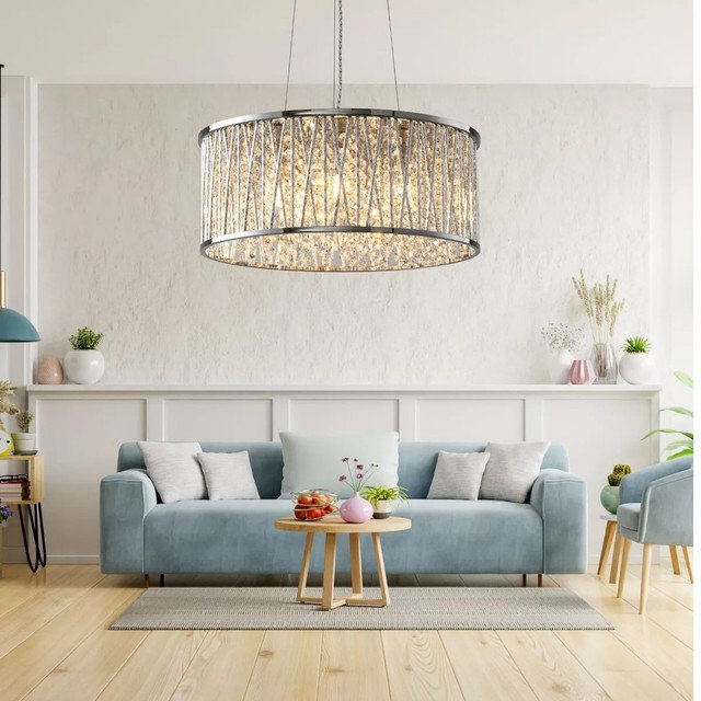 Avajane 5 - Light Crystal Pendant, Chrome