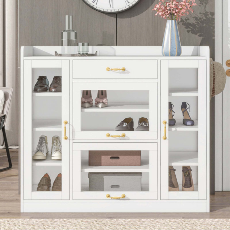 Armoire de rangement en bois, Blanc
