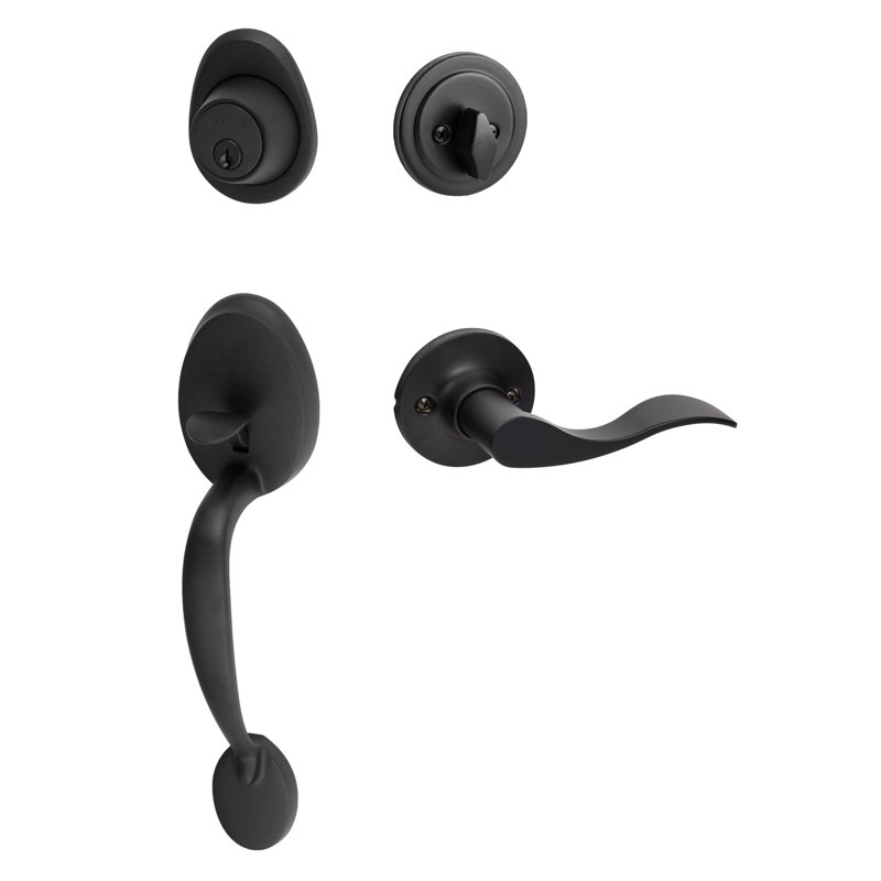 Alta Handleset, Flat Black, Right, Snowbird Lever