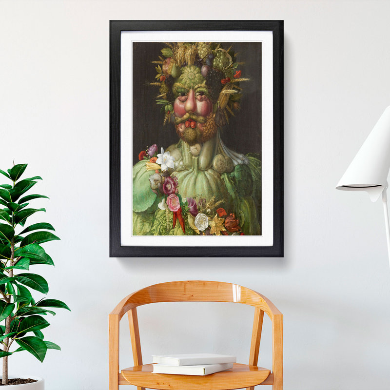 Vertumnus by Giuseppe Arcimboldo - Picture Frame Painting, Black Framed, 48cm H x 36cm W x 2cm D