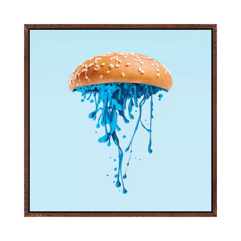 Jelly Burger by Paul Fuentes - Print on Canvas, 93.98 cm H x 93.98 cm W, Brown Framed