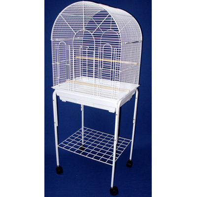51 in. Steel Victorian Top Floor Bird Cage with Wheels with Stand with Perch with Tray