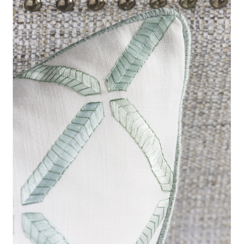 Brentwood Embroidered Cotton Blend Reversible Throw Pillow