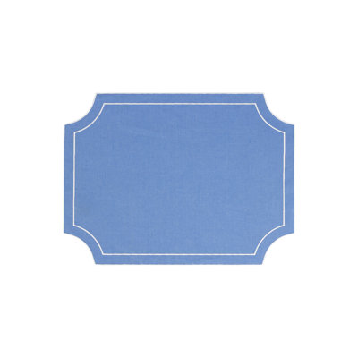 Tessuti Sage Rectangular Placemats with White Stitching