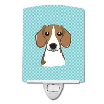 Checkerboard Wirehaired Dachshund Ceramic Night Light