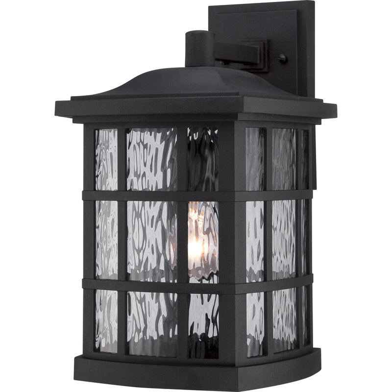 Cayman Outdoor Wall Lantern, 15.5" H x 9.5" W x 10.5" D, Mystic Black